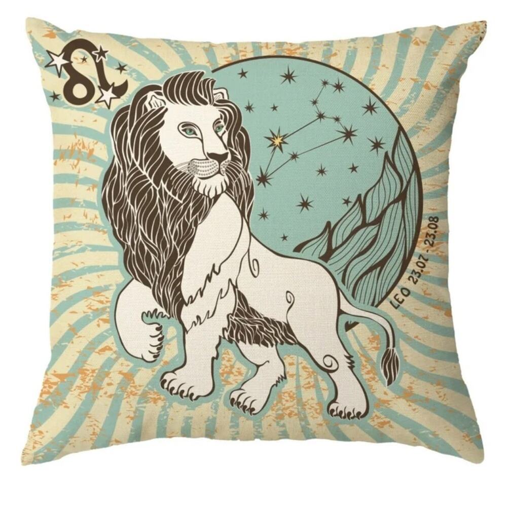 Pillow Case Pillow Cover Zodiac Leo, Pillow Throw